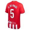 Atlético Madrid R. De Paul 5 Hjemme 23-24 - Herre Fotballdrakt